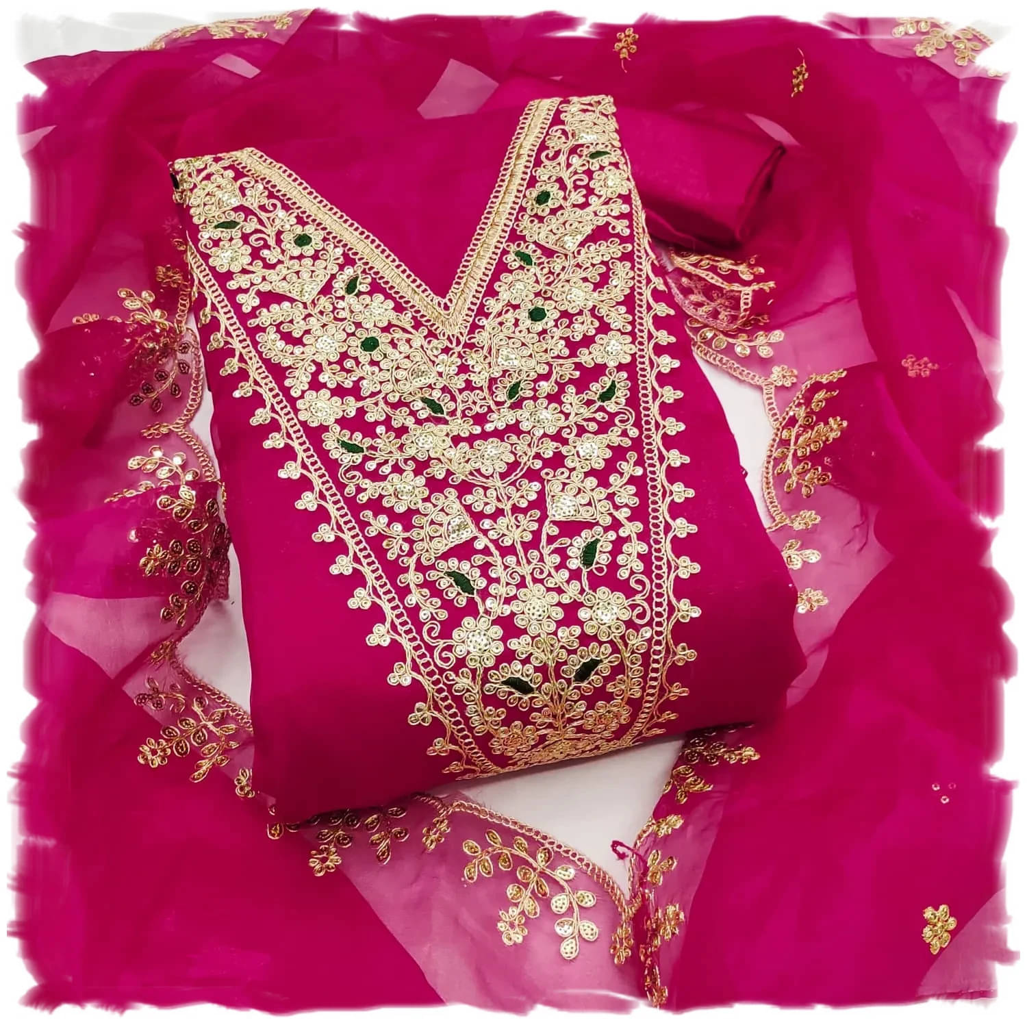 Panbai sarees Women Silk Unstitched Dress Material ( Pink ) Panbai sarees Women Silk Unstitched Dress Material ( Pink )