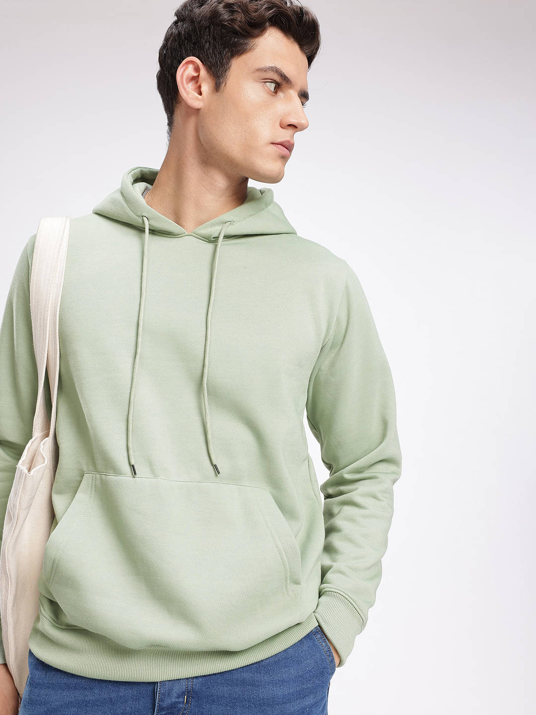     			Riss Cotton Blend Hooded Men's Sweatshirt - Sea Green ( Pack of 1 )