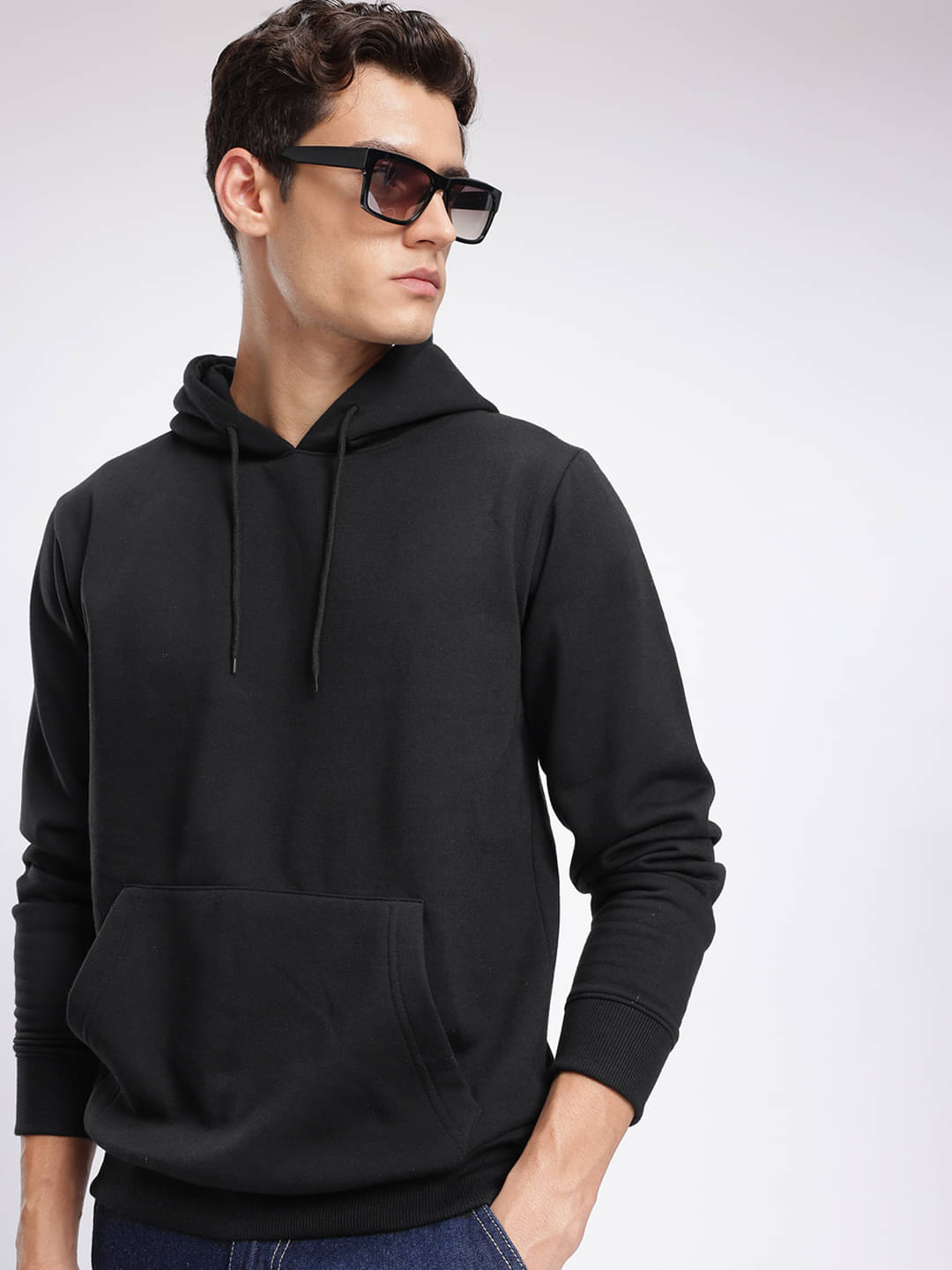     			Riss Cotton Blend Hooded Men's Sweatshirt - Black ( Pack of 1 )
