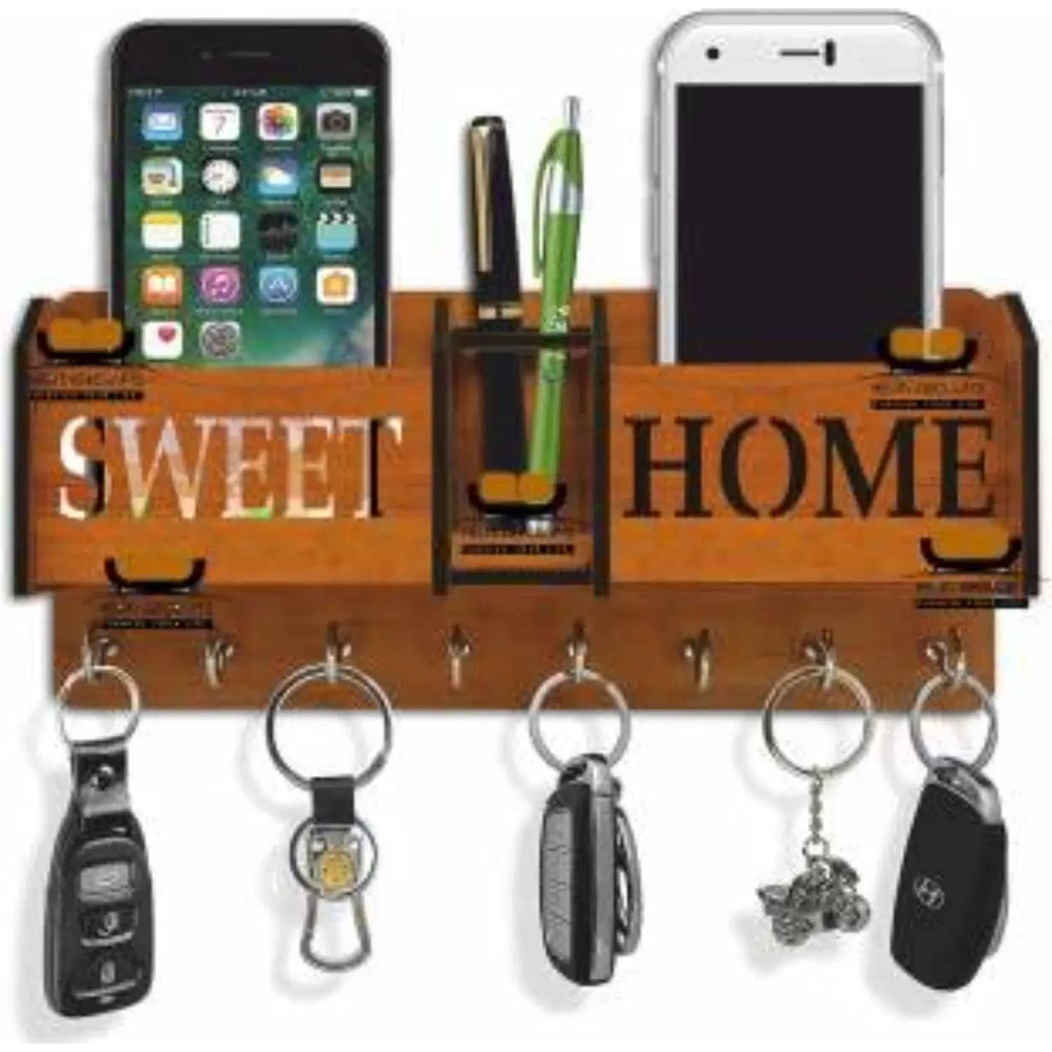SNDArt Multicolour Wood Key Holder - Pack of 1