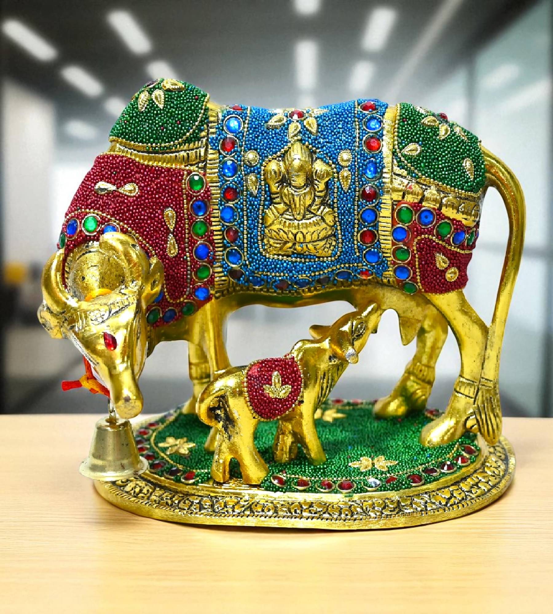 Sigaram 6.5 Inch Multi-Color Metal Kamadhenu Idol For Home Decor Statue Figurine Showpiece K4806 Sigaram 6.5 Inch Multi-Color Metal Kamadhenu Idol For Home Decor Statue Figurine Showpiece K4806