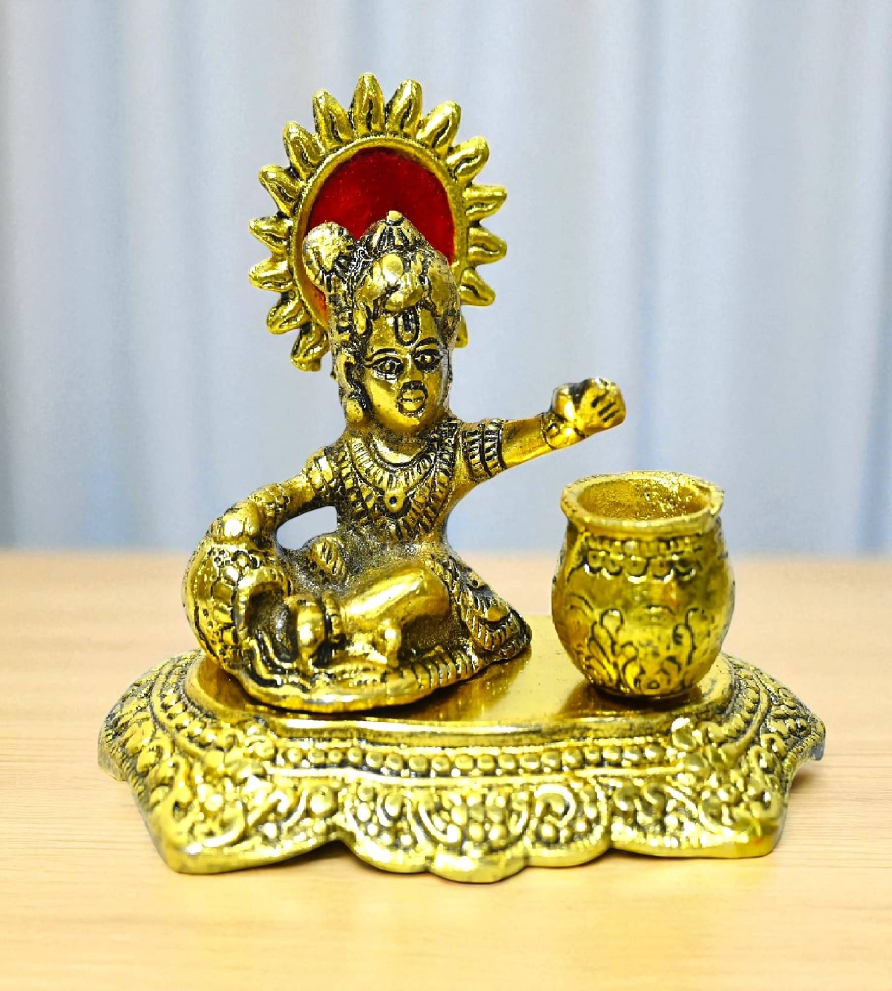    			Sigaram Aluminium Lord Krishna Idol ( 10 cm )