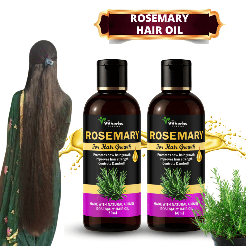 THE 99 HERBS COMPANY Hair Growth Rosemary Oil 60 ml ( Pack of 2 )     			THE 99 HERBS COMPANY Hair Growth Rosemary Oil 60 ml ( Pack of 2 )