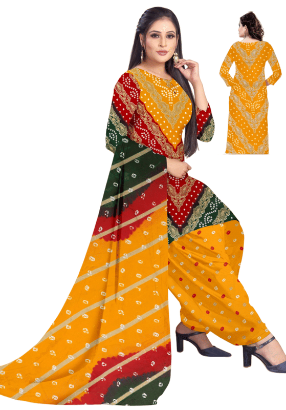 THREADS STUDIO Women Crepe Unstitched Dress Material ( Multicolor ) THREADS STUDIO Women Crepe Unstitched Dress Material ( Multicolor )