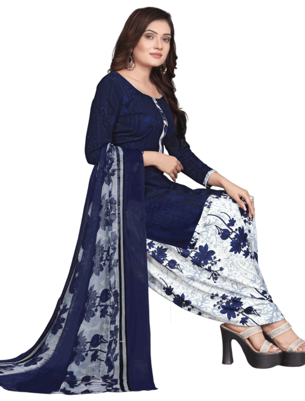     			THREADS STUDIO Women Crepe Unstitched Dress Material ( Multicolor )