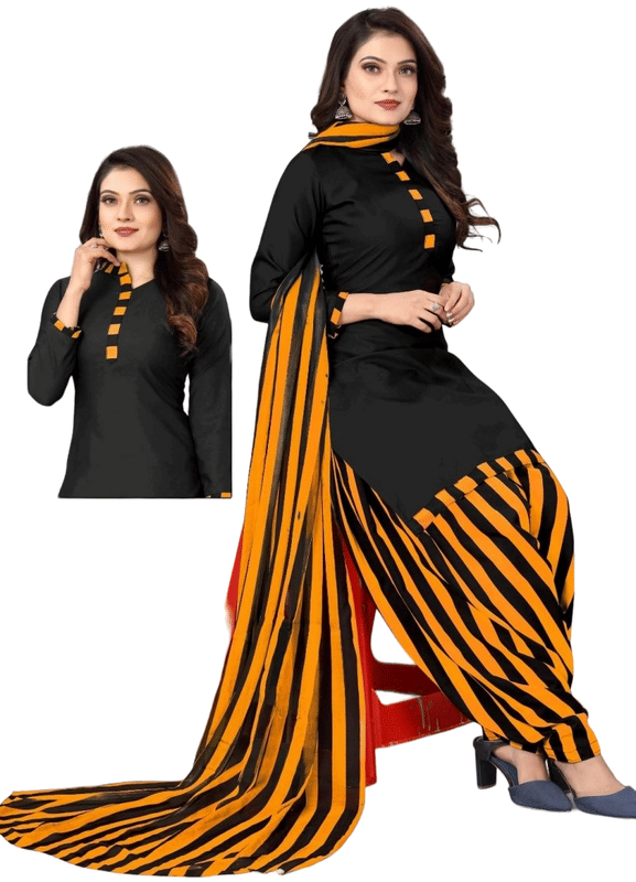 THREADS STUDIO Women Crepe Unstitched Dress Material ( Multicolor ) THREADS STUDIO Women Crepe Unstitched Dress Material ( Multicolor )