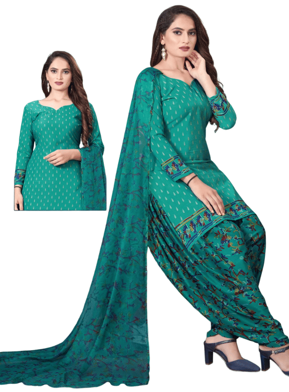     			THREADS STUDIO Women Crepe Unstitched Dress Material ( Multicolor )