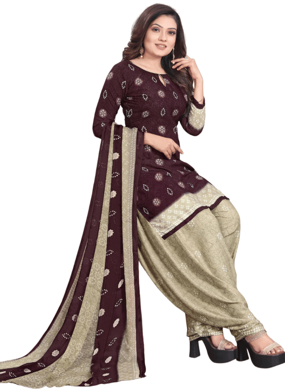 THREADS STUDIO Women Crepe Unstitched Dress Material ( Multicolor ) THREADS STUDIO Women Crepe Unstitched Dress Material ( Multicolor )