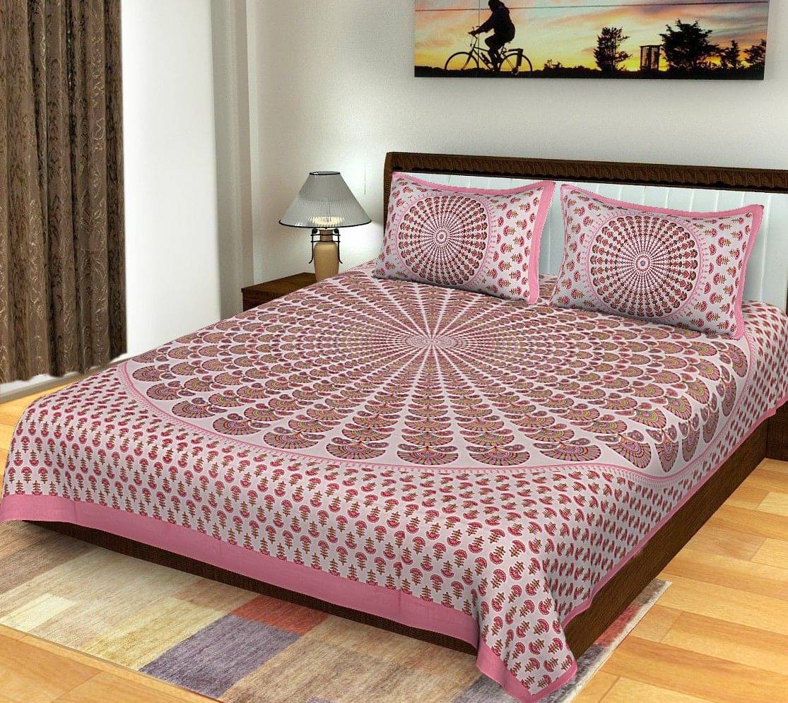 WAR TRADE Cotton 1 Double Bedsheet with 2 Pillow Covers ( Pink ) WAR TRADE Cotton 1 Double Bedsheet with 2 Pillow Covers ( Pink )