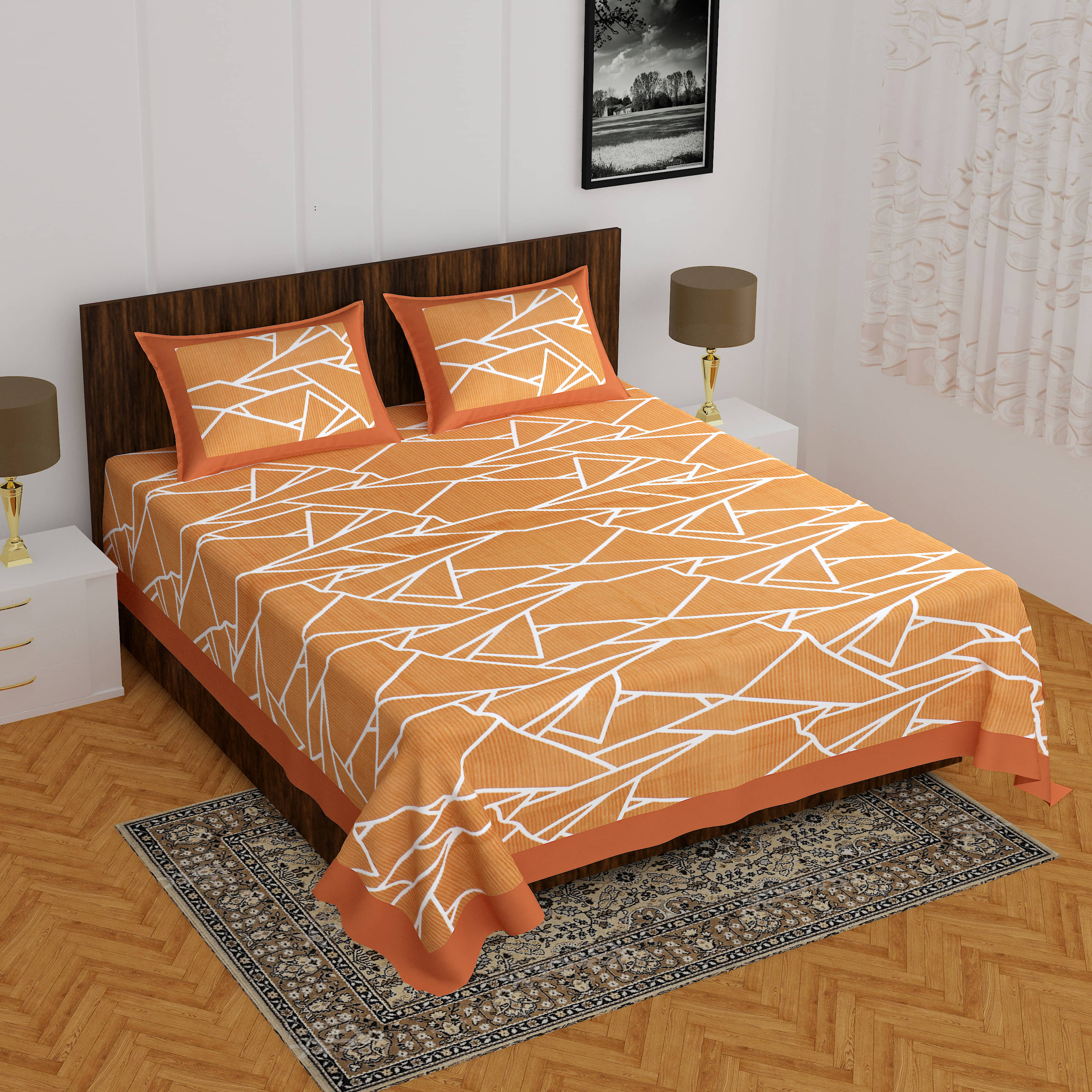 WAR TRADE Cotton 1 Double Bedsheet with 2 Pillow Covers ( Multicolor )     			WAR TRADE Cotton 1 Double Bedsheet with 2 Pillow Covers ( Multicolor )