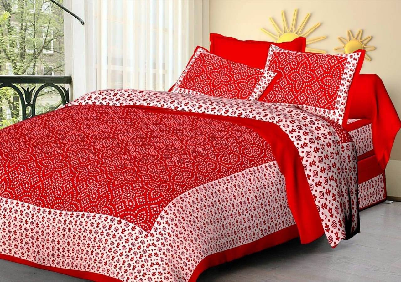     			WAR TRADE Cotton 1 Double Bedsheet with 2 Pillow Covers ( Multicolor )