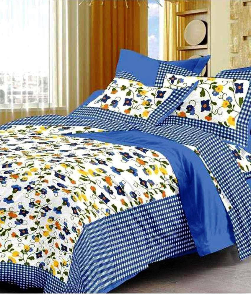 WAR TRADE Cotton 1 Double Bedsheet with 2 Pillow Covers ( Multicolor )     			WAR TRADE Cotton 1 Double Bedsheet with 2 Pillow Covers ( Multicolor )