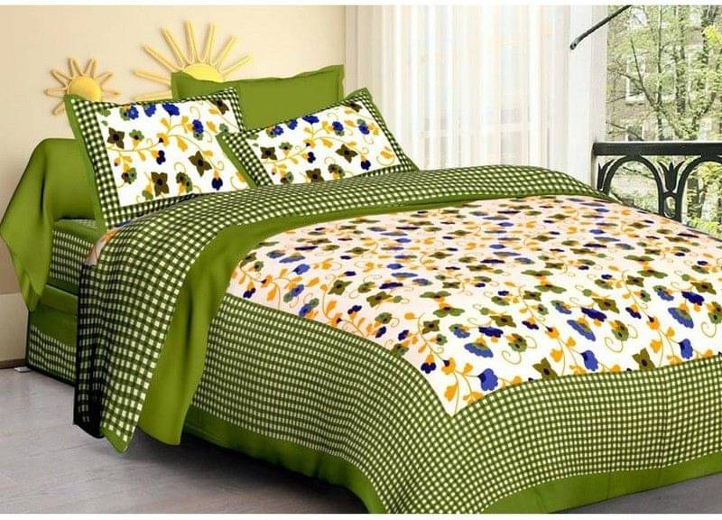     			WAR TRADE Cotton 1 Double Bedsheet with 2 Pillow Covers ( Multicolor )