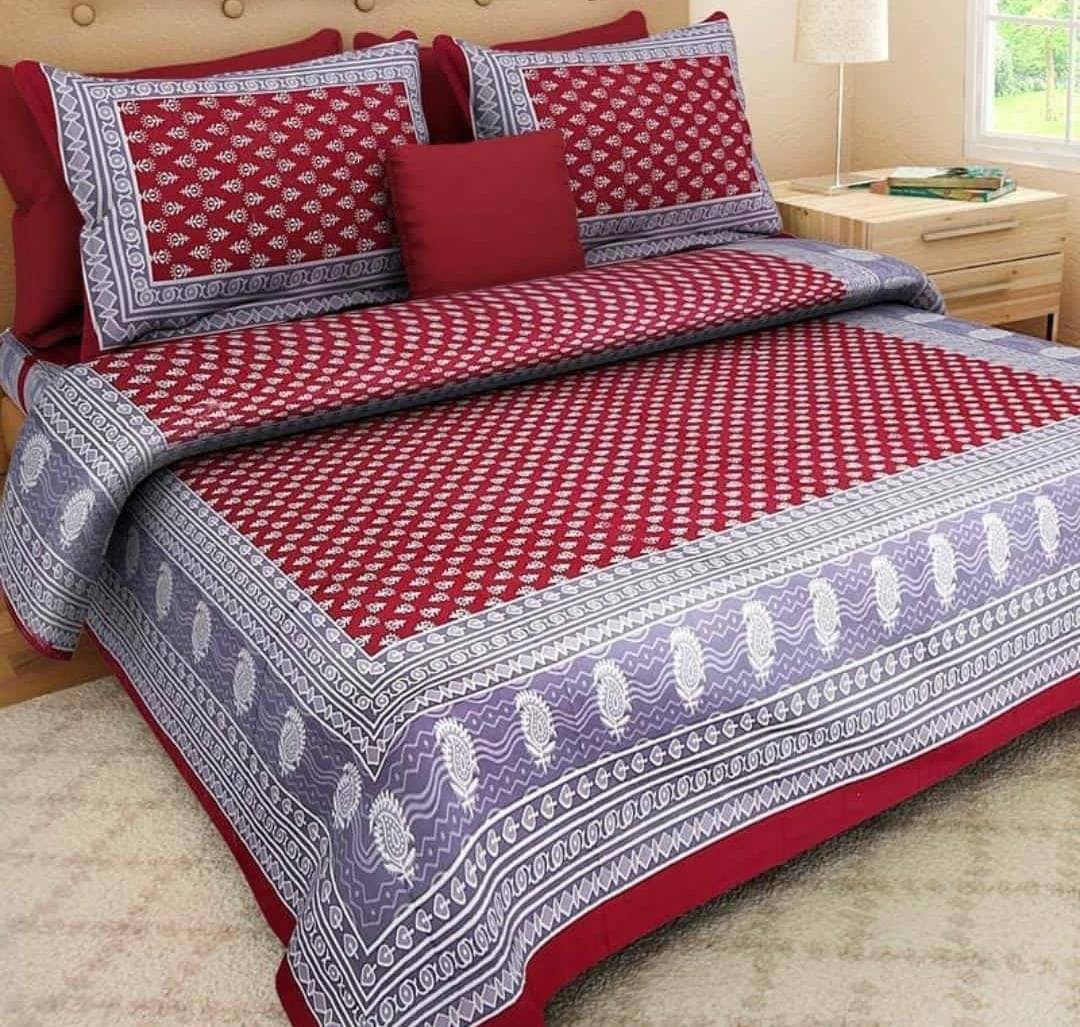 WAR TRADE Cotton 1 Double Bedsheet with 2 Pillow Covers ( Multicolor ) WAR TRADE Cotton 1 Double Bedsheet with 2 Pillow Covers ( Multicolor )