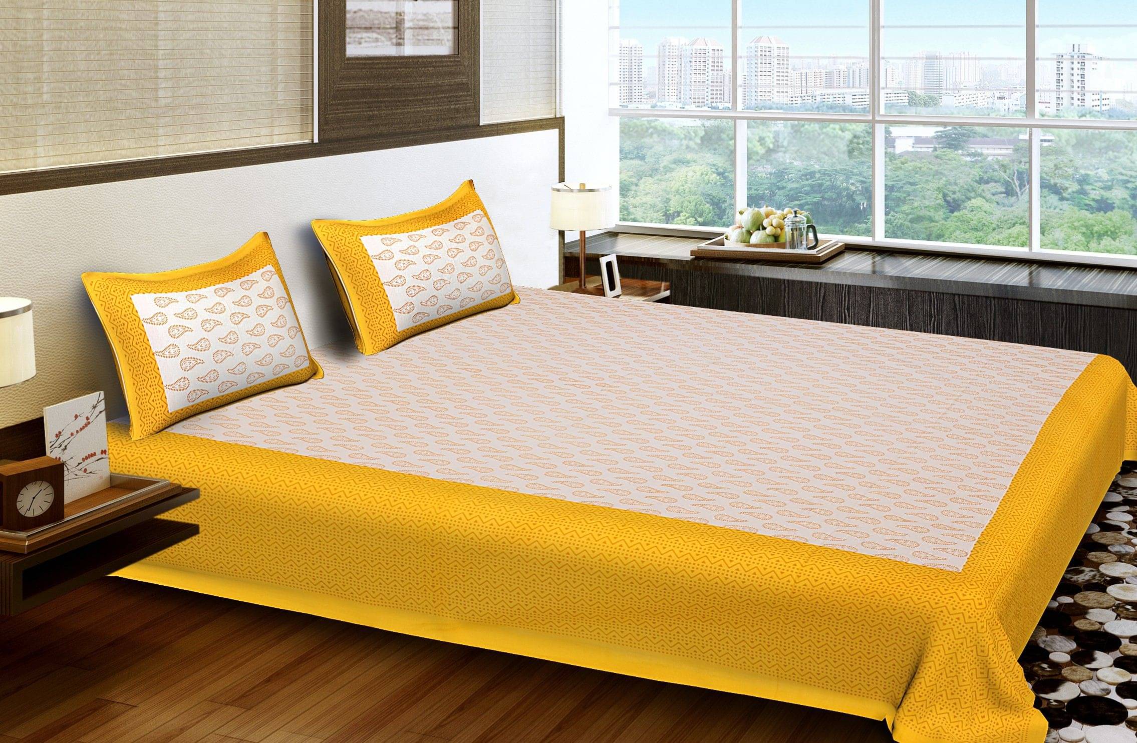 WAR TRADE Cotton 1 Double Bedsheet with 2 Pillow Covers ( Multicolor ) WAR TRADE Cotton 1 Double Bedsheet with 2 Pillow Covers ( Multicolor )