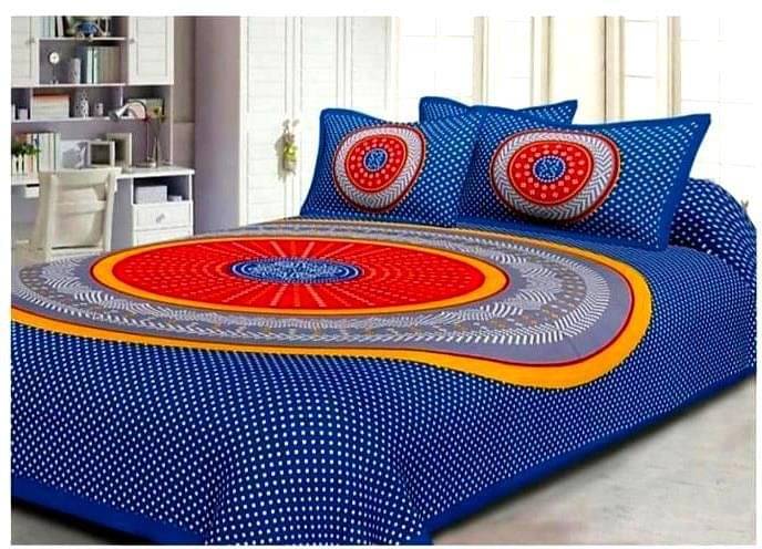 WAR TRADE Cotton 1 Double Bedsheet with 2 Pillow Covers ( Multicolor ) WAR TRADE Cotton 1 Double Bedsheet with 2 Pillow Covers ( Multicolor )