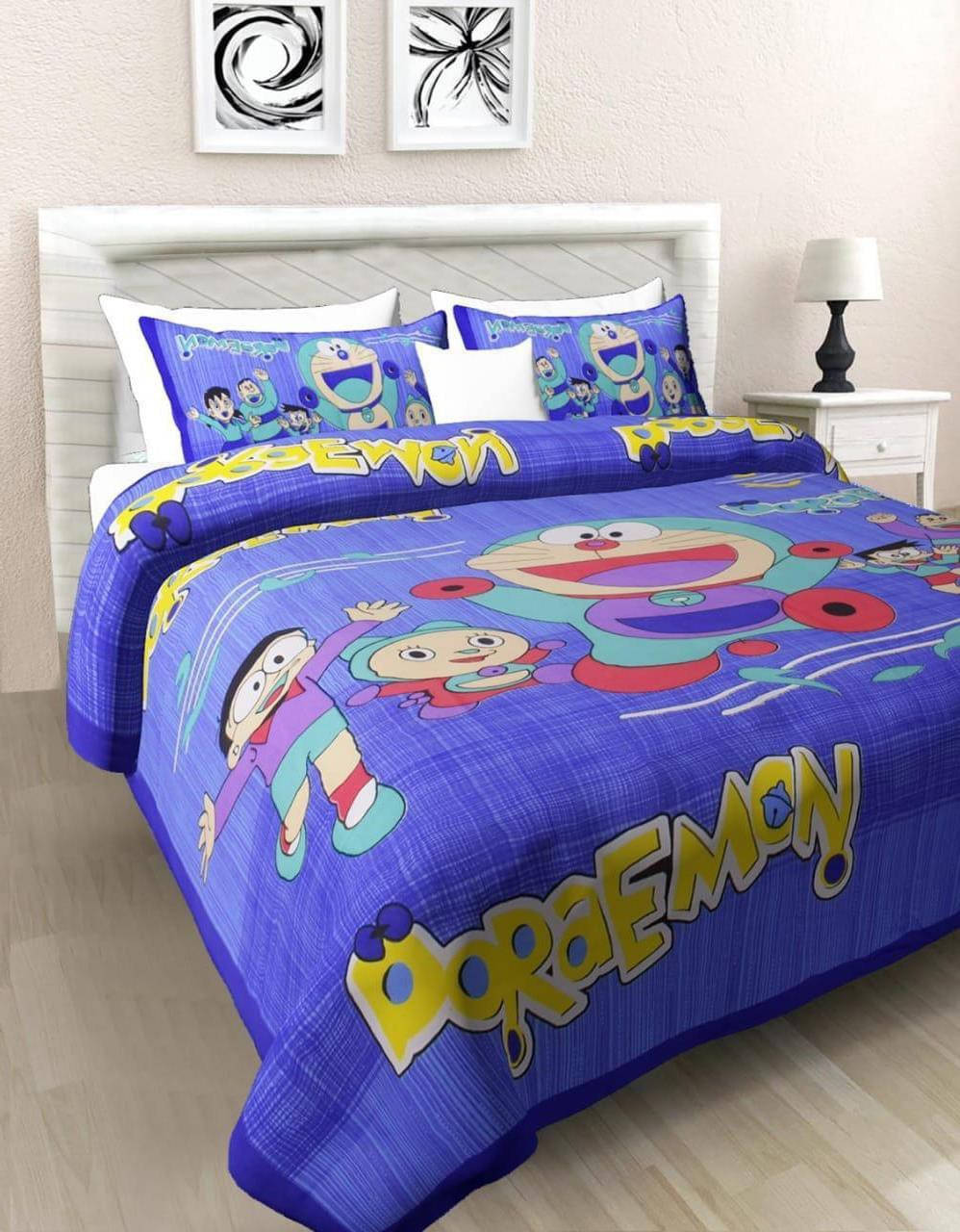 WAR TRADE Cotton 1 Double Bedsheet with 2 Pillow Covers ( Multicolor )     			WAR TRADE Cotton 1 Double Bedsheet with 2 Pillow Covers ( Multicolor )