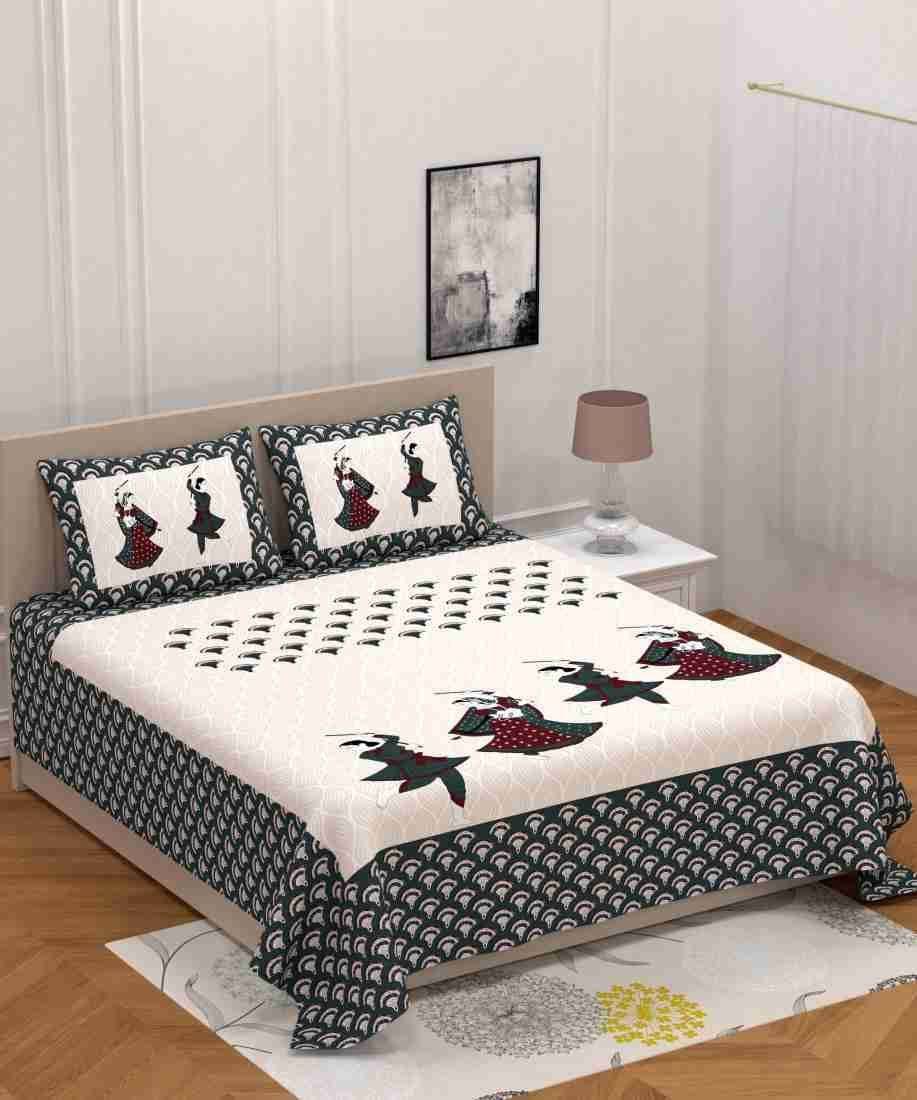     			WAR TRADE Cotton 1 Double Bedsheet with 2 Pillow Covers ( Grey )