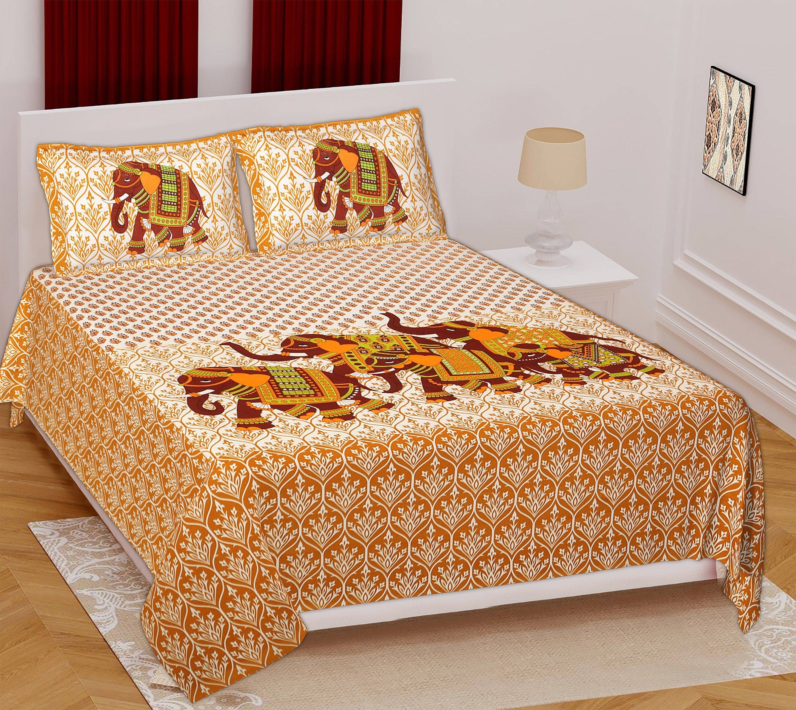     			WAR TRADE Cotton 1 Double Bedsheet with 2 Pillow Covers ( Multicolor )