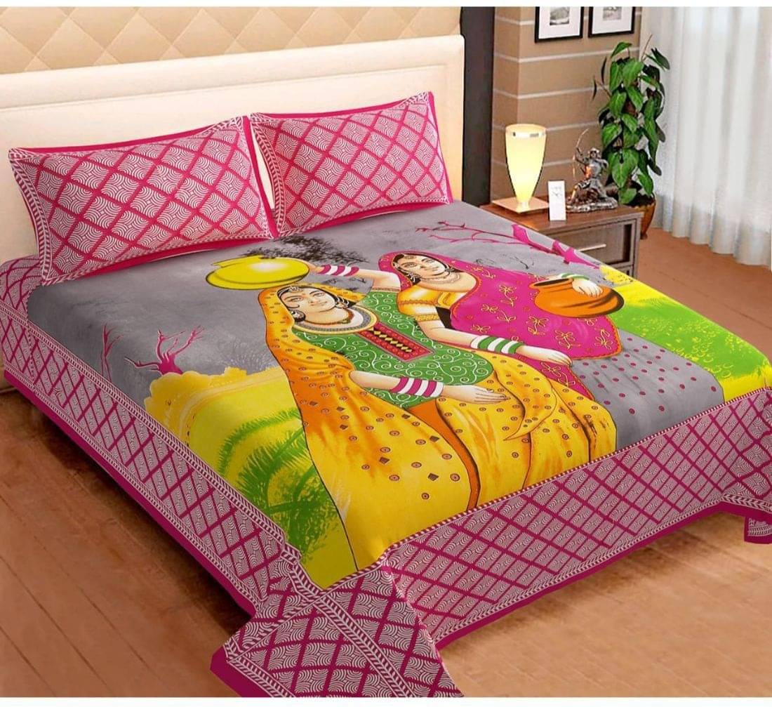 WAR TRADE Cotton 1 Double Bedsheet with 2 Pillow Covers ( Yellow ) WAR TRADE Cotton 1 Double Bedsheet with 2 Pillow Covers ( Yellow )
