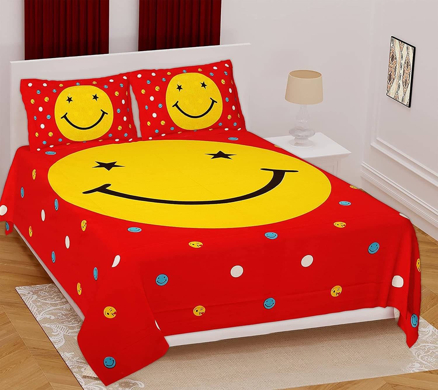 WAR TRADE Cotton 1 Double Bedsheet with 2 Pillow Covers ( Multicolor )     			WAR TRADE Cotton 1 Double Bedsheet with 2 Pillow Covers ( Multicolor )