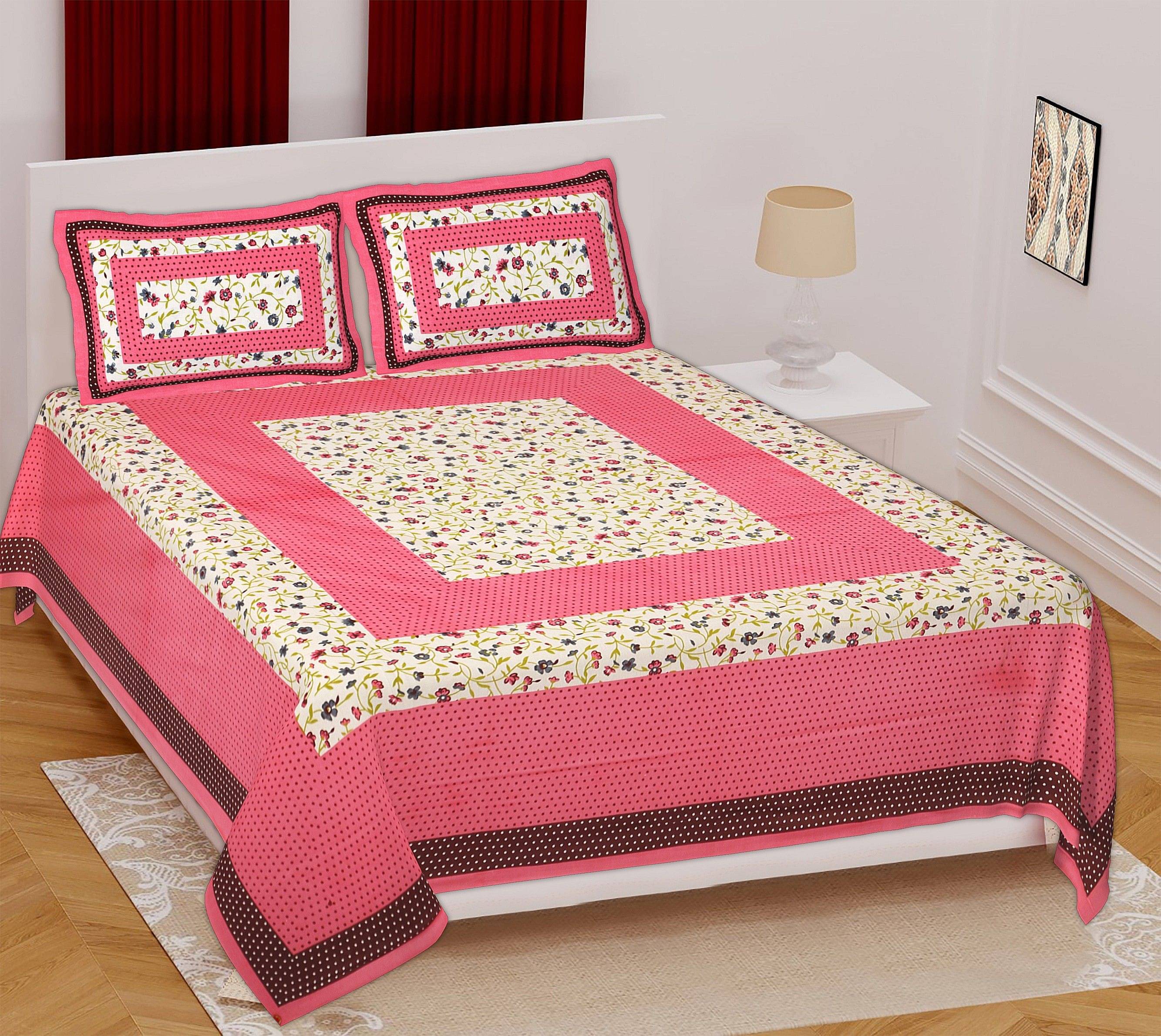     			WAR TRADE Cotton 1 Double Bedsheet with 2 Pillow Covers ( Multicolor )