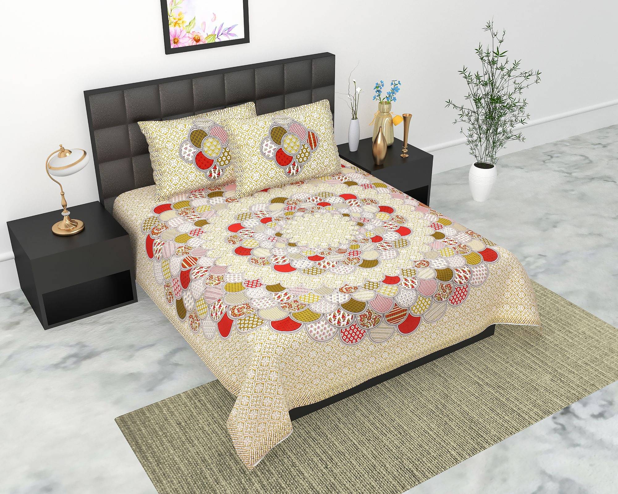 WAR TRADE Cotton 1 Double Bedsheet with 2 Pillow Covers ( Green ) WAR TRADE Cotton 1 Double Bedsheet with 2 Pillow Covers ( Green )