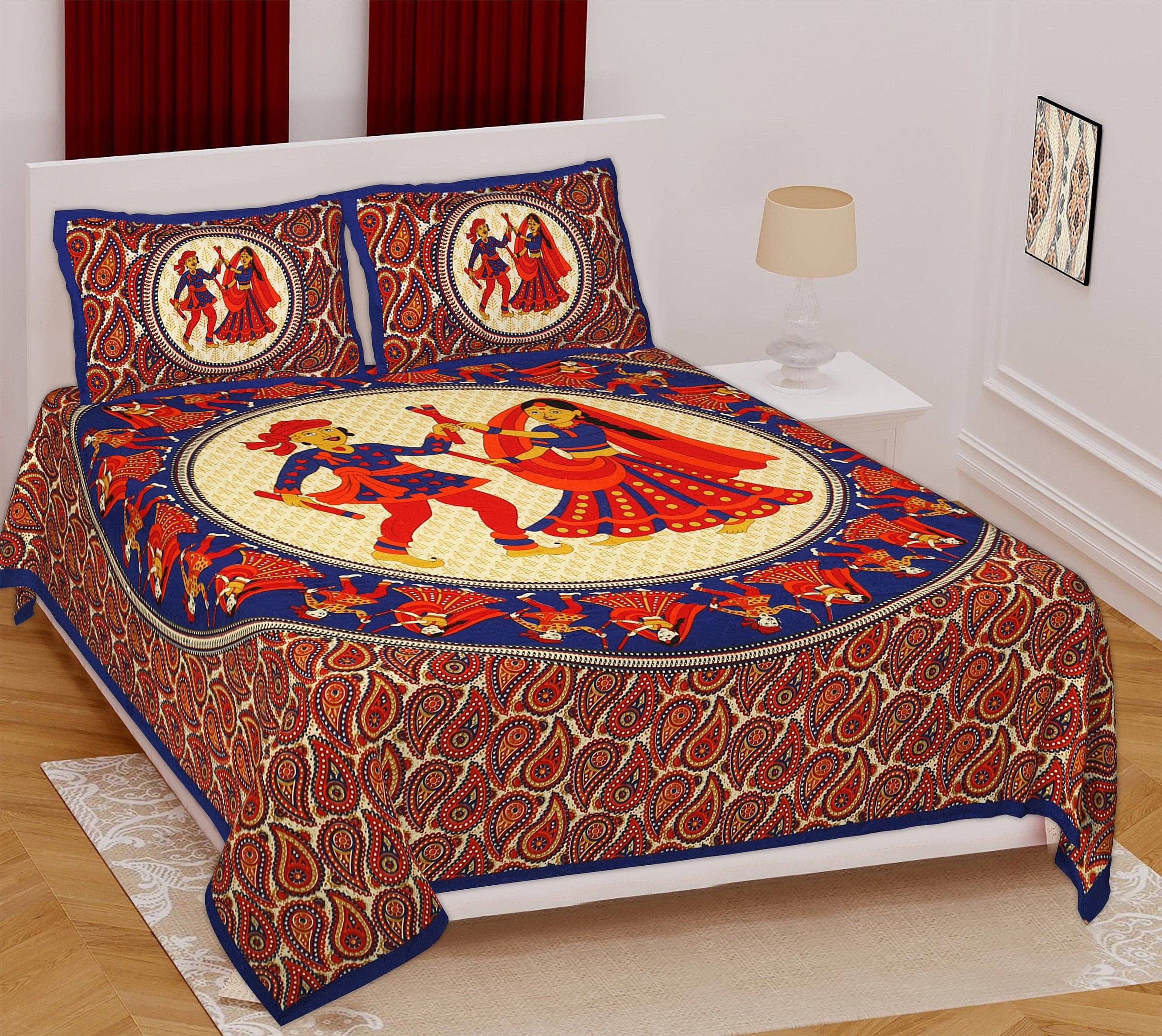     			WAR TRADE Cotton 1 Double Bedsheet with 2 Pillow Covers ( Multicolor )