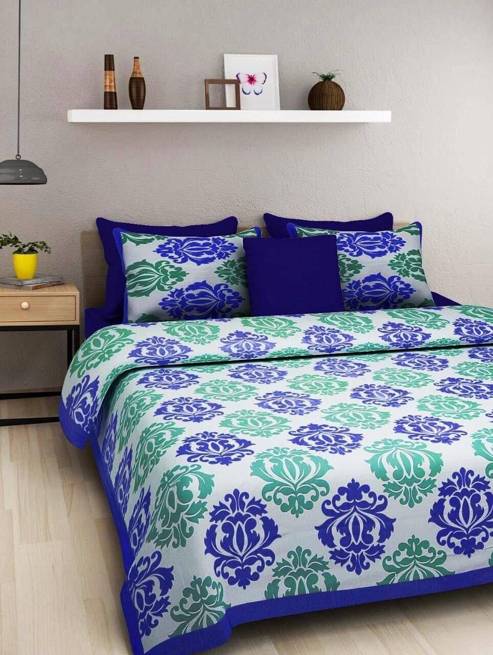 WAR TRADE Cotton 1 Double Bedsheet with 2 Pillow Covers ( Multicolor )     			WAR TRADE Cotton 1 Double Bedsheet with 2 Pillow Covers ( Multicolor )