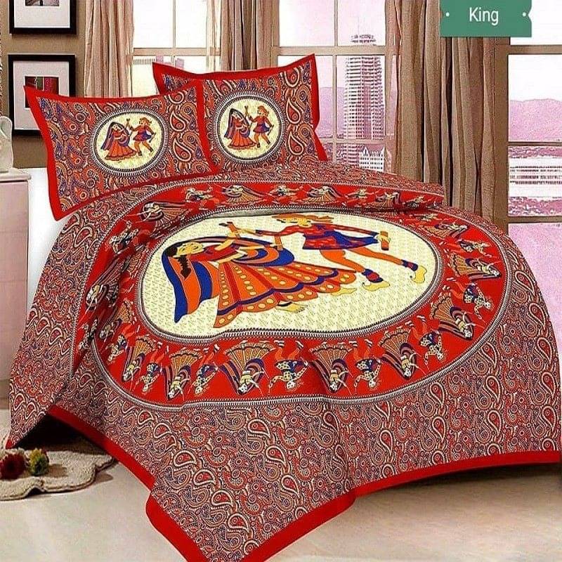     			WAR TRADE Cotton 1 Double Bedsheet with 2 Pillow Covers ( Brown )