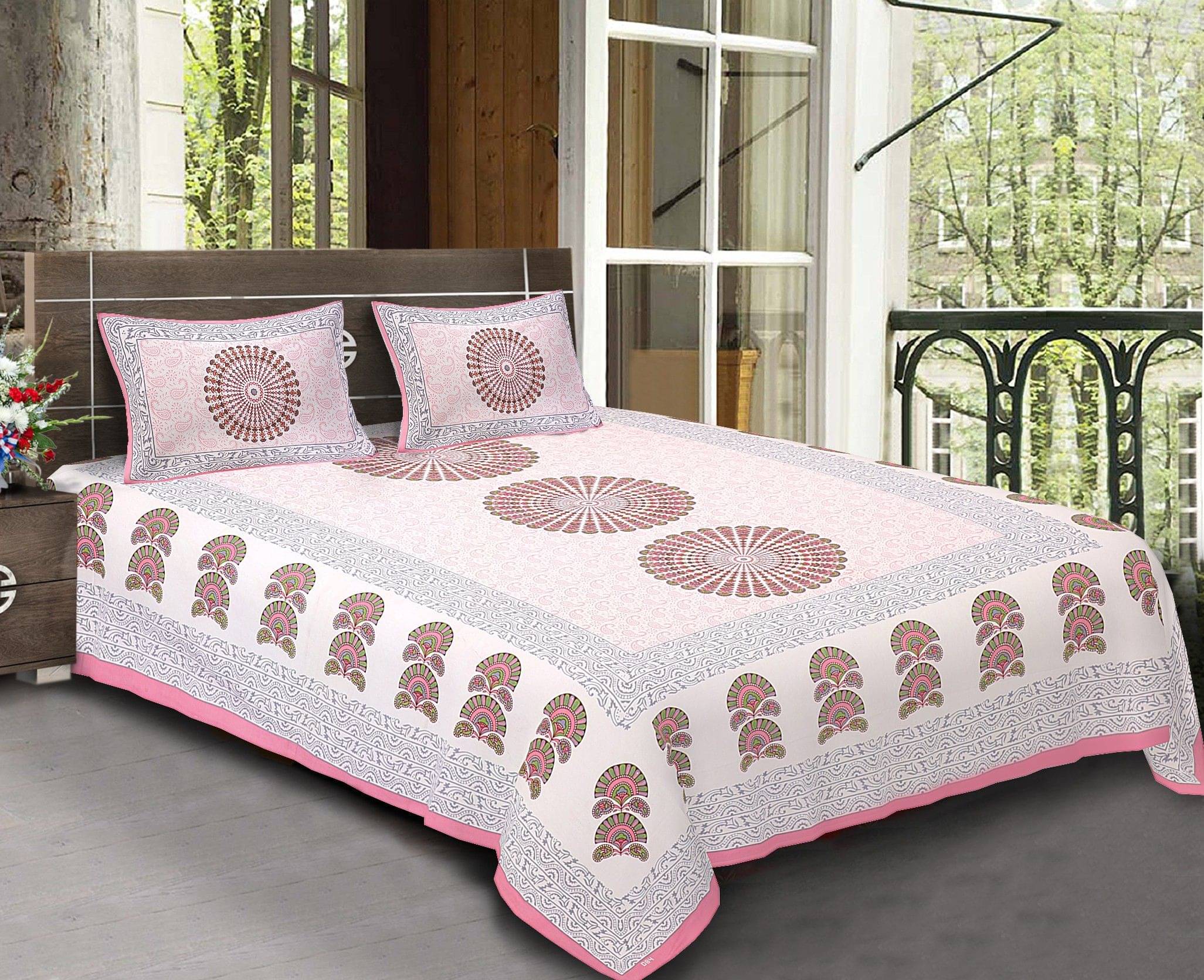WAR TRADE Cotton 1 Double Bedsheet with 2 Pillow Covers ( Multicolor )     			WAR TRADE Cotton 1 Double Bedsheet with 2 Pillow Covers ( Multicolor )