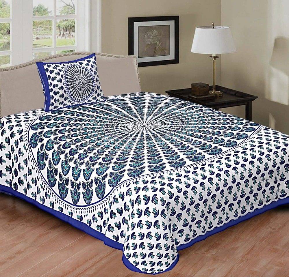     			WAR TRADE Cotton 1 Single Bedsheet with 1 Pillow Cover ( Multicolor )