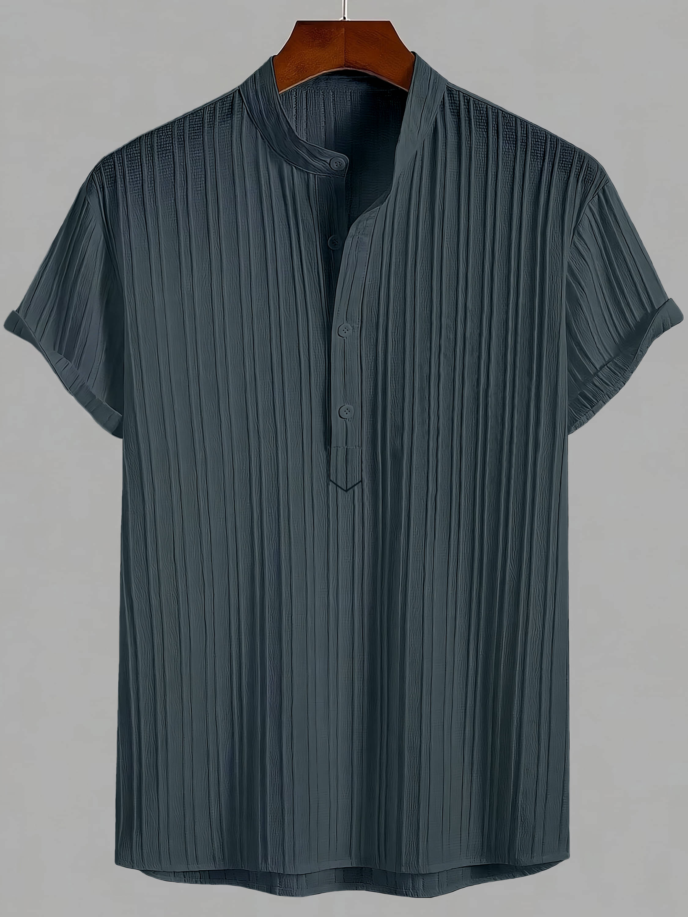     			WEBRIC Cotton Blend Regular Fit Striped Half Sleeves Men's Casual Shirt - Grey ( Pack of 1 )