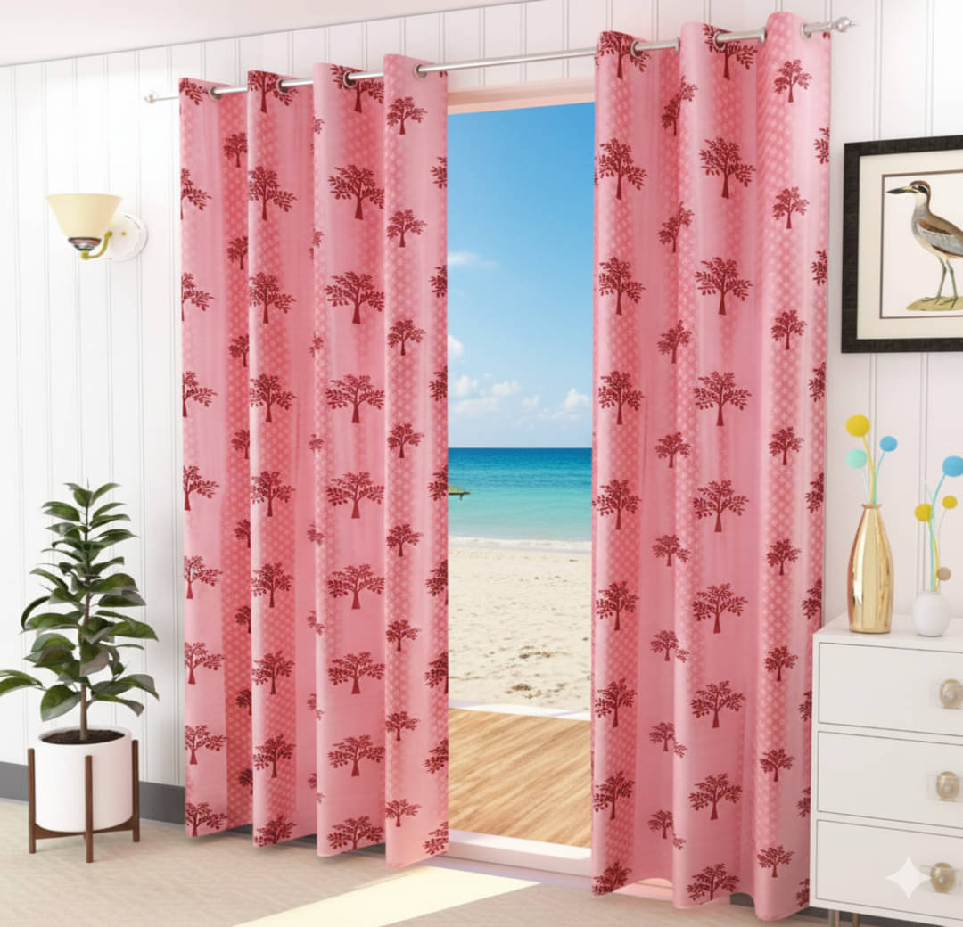 AADI TRADERS Solid Semi-Transparent Eyelet Curtain 5 ft ( Pack of 2 ) - Maroon AADI TRADERS Solid Semi-Transparent Eyelet Curtain 5 ft ( Pack of 2 ) - Maroon