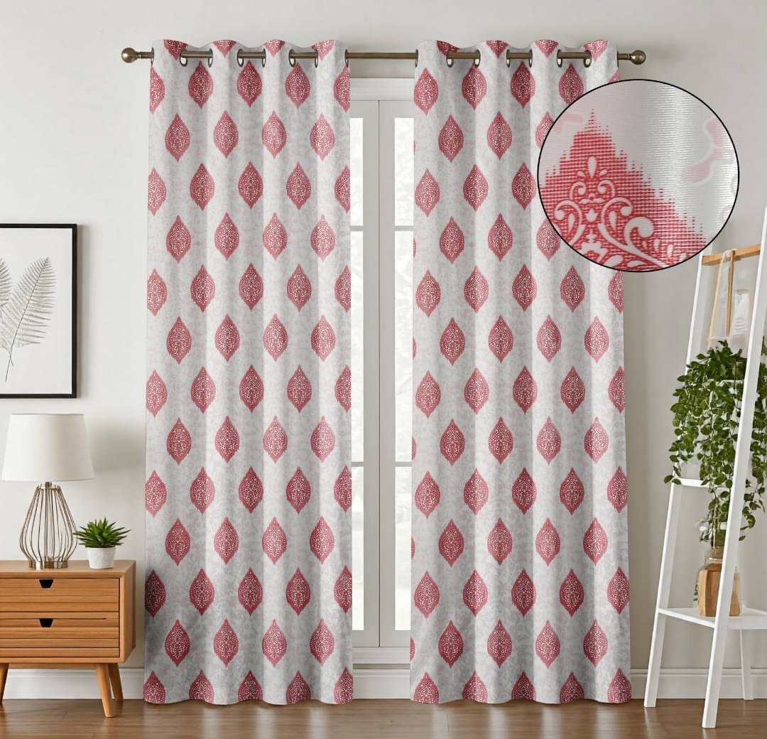 AADI TRADERS Solid Semi-Transparent Eyelet Curtain 5 ft ( Pack of 2 ) - Maroon AADI TRADERS Solid Semi-Transparent Eyelet Curtain 5 ft ( Pack of 2 ) - Maroon