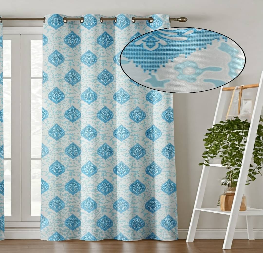     			AADI TRADERS Solid Semi-Transparent Eyelet Curtain 5 ft ( Pack of 1 ) - Blue