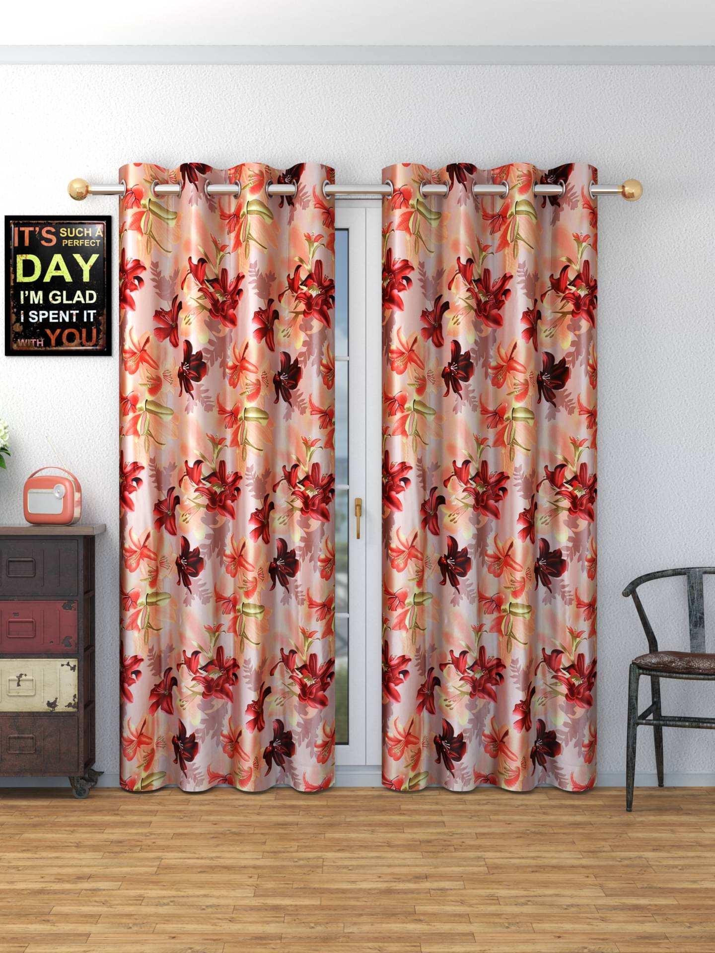 AADI TRADERS Solid Semi-Transparent Eyelet Curtain 7 ft ( Pack of 2 ) - Maroon AADI TRADERS Solid Semi-Transparent Eyelet Curtain 7 ft ( Pack of 2 ) - Maroon
