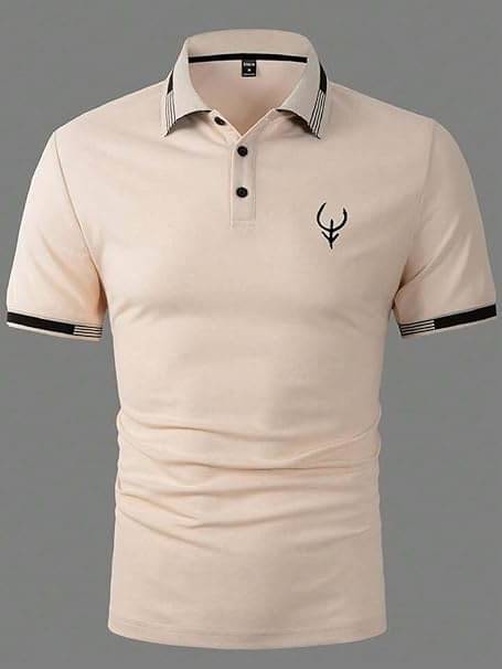     			AAPSKA Men Polyester Regular Fit Self Design Polo T Shirt ( Cream )