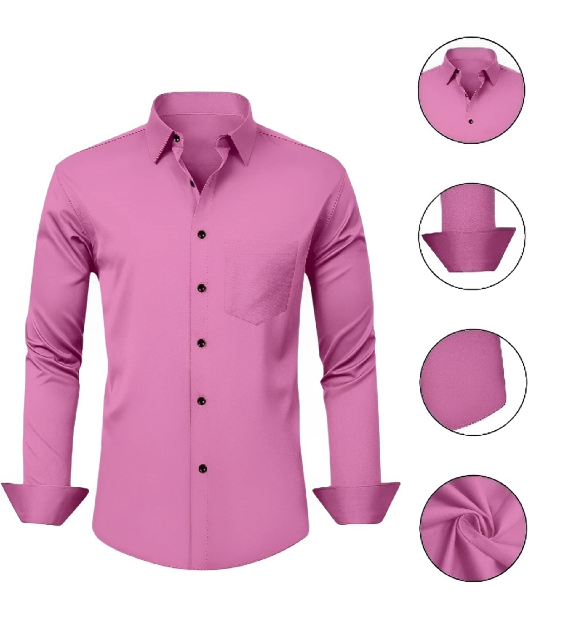 AITAVIK OVERSEAS Poly Cotton Regular Fit Solids Full Sleeves Men's Casual Shirt - Pink ( Pack of 1 ) AITAVIK OVERSEAS Poly Cotton Regular Fit Solids Full Sleeves Men's Casual Shirt - Pink ( Pack of 1 )