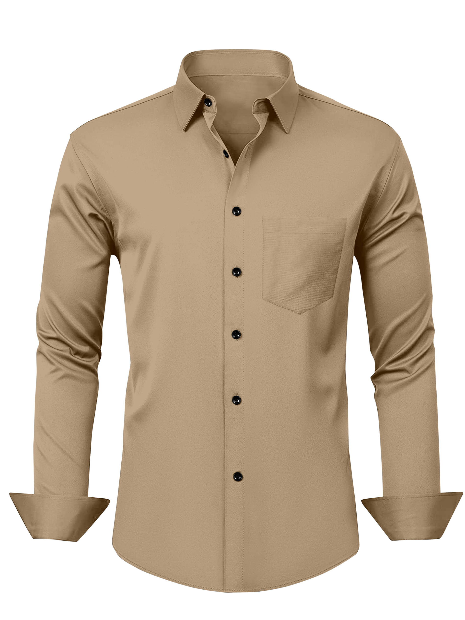 AITAVIK OVERSEAS Poly Cotton Regular Fit Solids Full Sleeves Men's Casual Shirt - Beige ( Pack of 1 ) AITAVIK OVERSEAS Poly Cotton Regular Fit Solids Full Sleeves Men's Casual Shirt - Beige ( Pack of 1 )