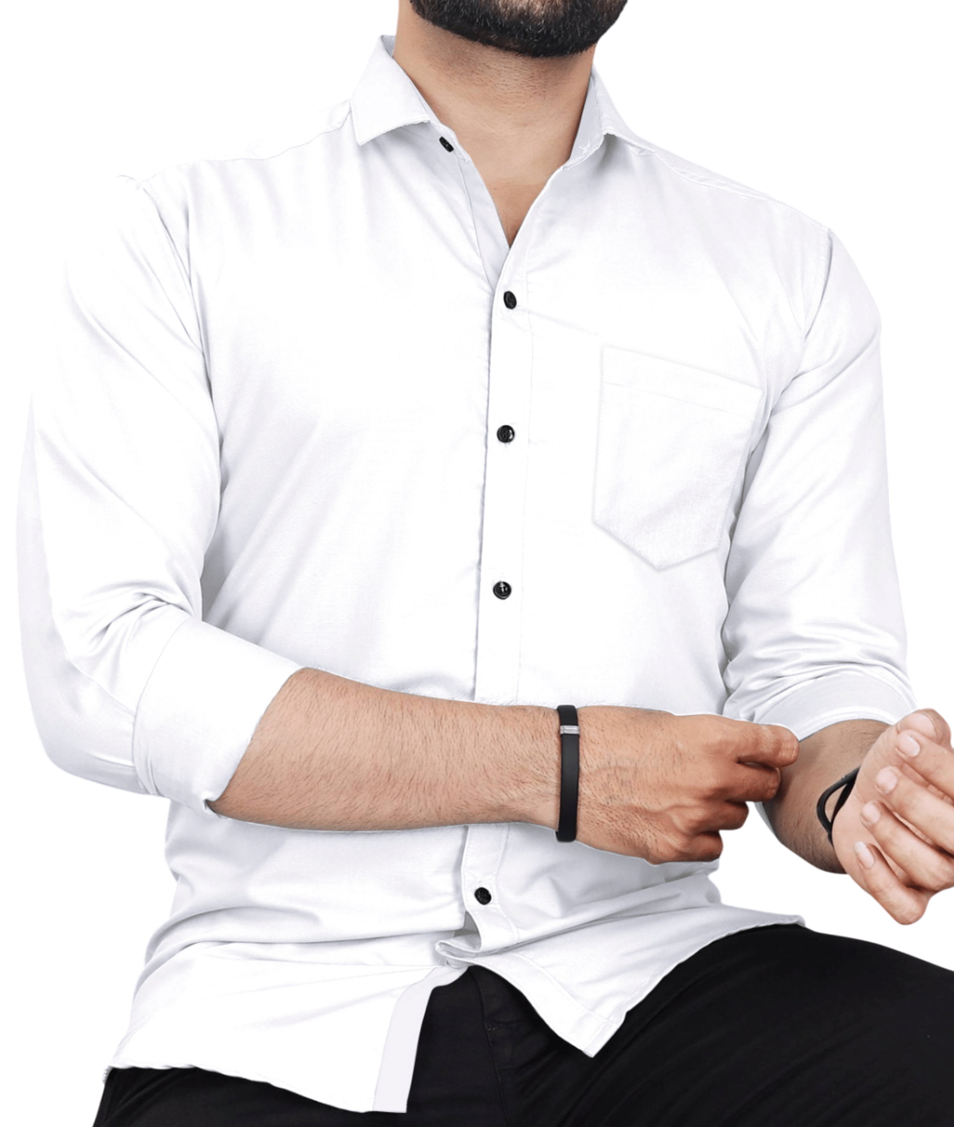     			AITAVIK OVERSEAS Poly Cotton Regular Fit Solids Full Sleeves Men's Casual Shirt - White ( Pack of 1 )