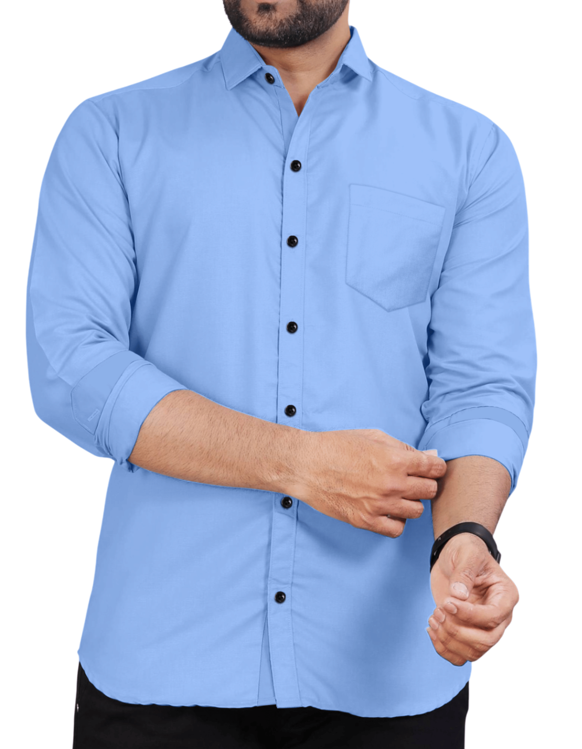     			AITAVIK OVERSEAS Poly Cotton Regular Fit Solids Full Sleeves Men's Casual Shirt - Aqua Blue ( Pack of 1 )