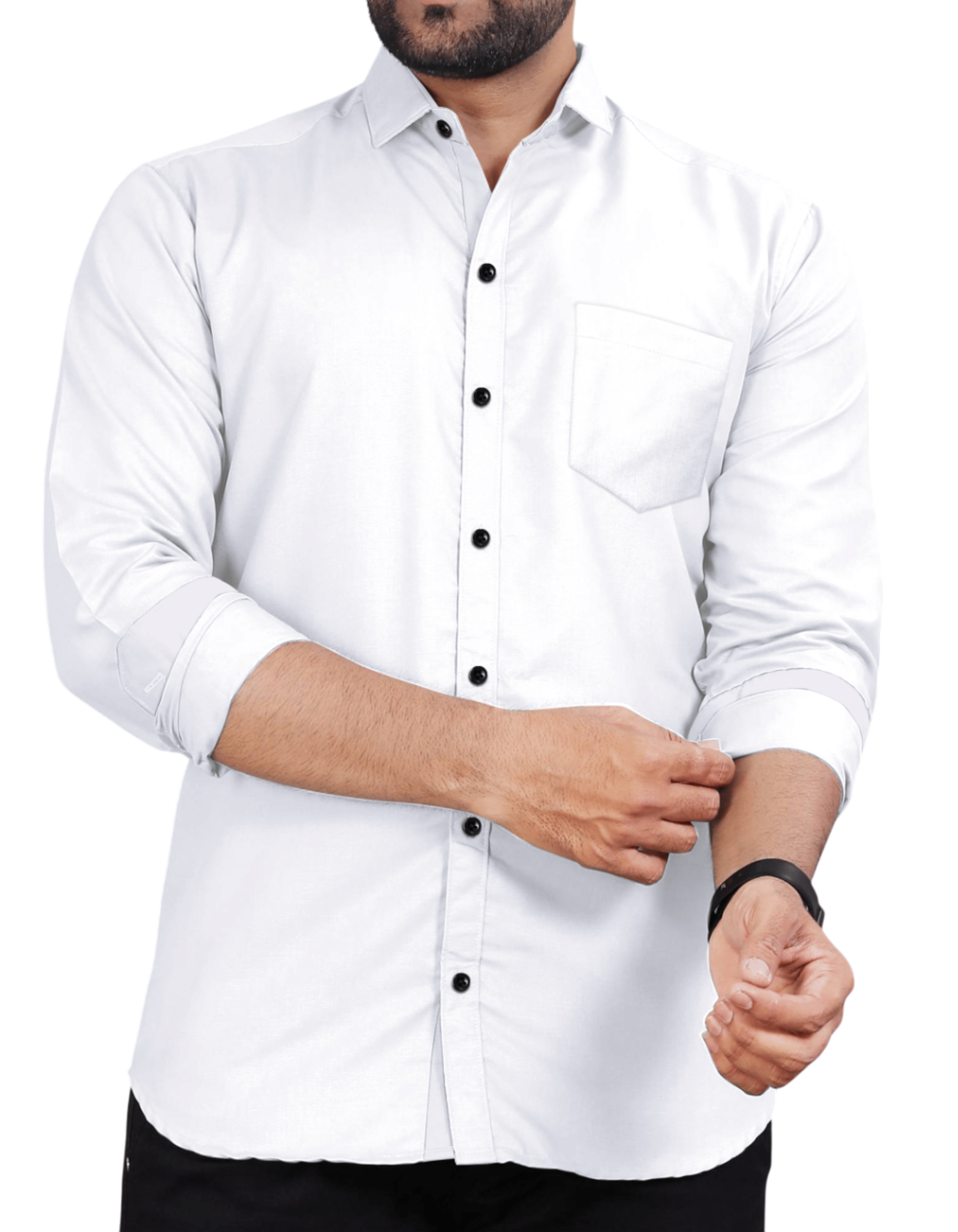 AITAVIK OVERSEAS Poly Cotton Regular Fit Solids Full Sleeves Men's Casual Shirt - White ( Pack of 1 ) AITAVIK OVERSEAS Poly Cotton Regular Fit Solids Full Sleeves Men's Casual Shirt - White ( Pack of 1 )