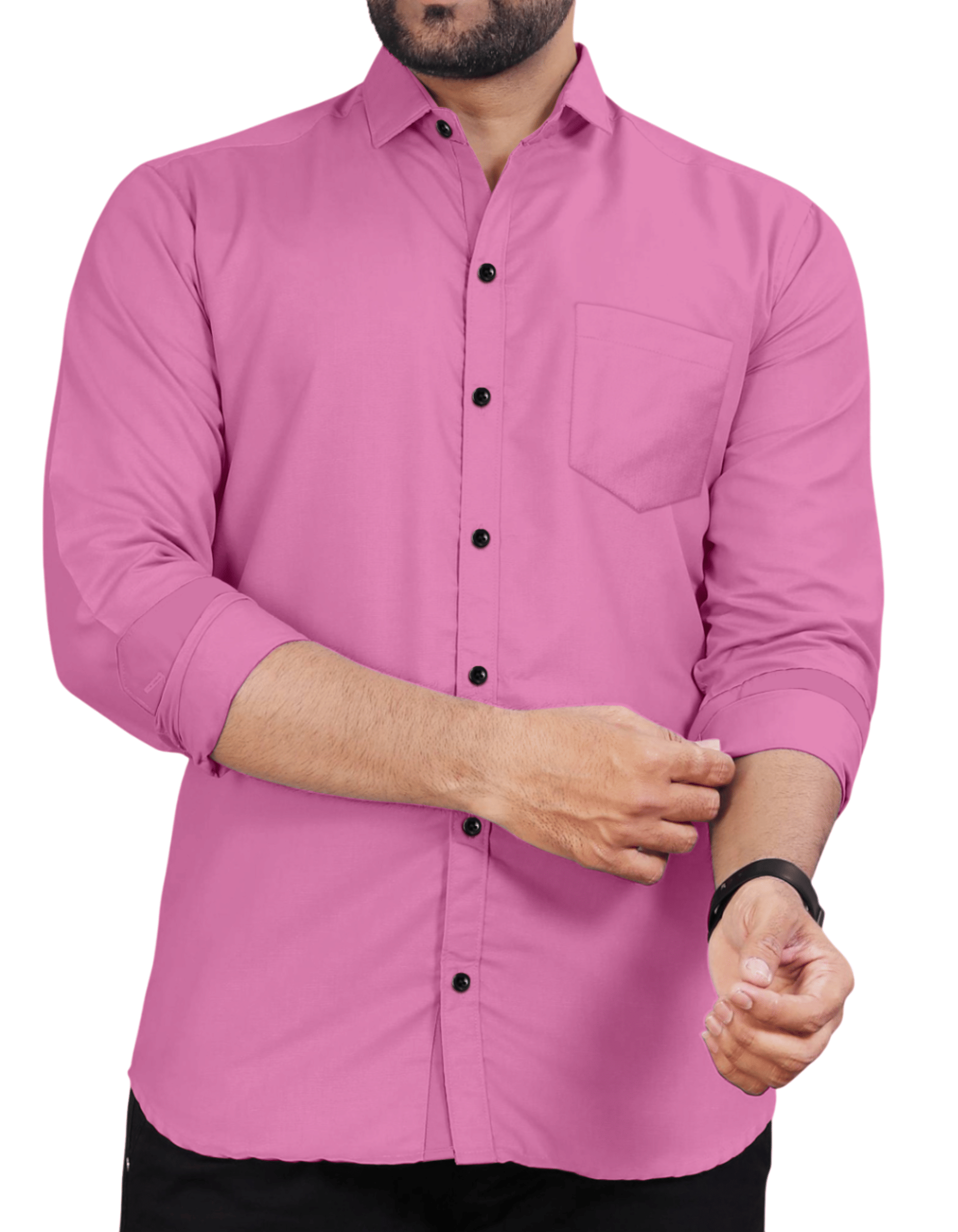     			AITAVIK OVERSEAS Poly Cotton Regular Fit Solids Full Sleeves Men's Casual Shirt - Pink ( Pack of 1 )