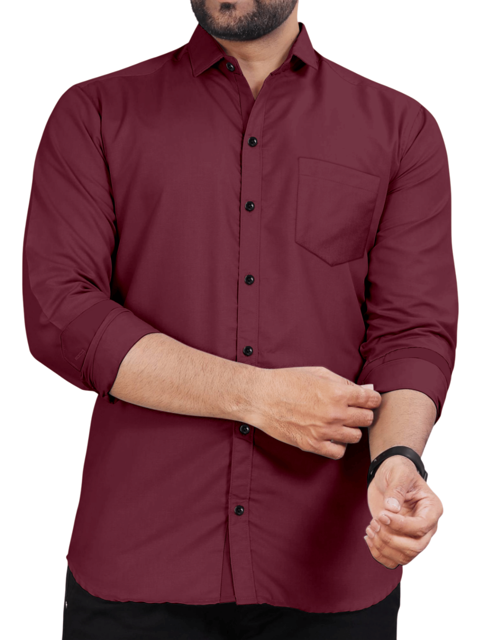 AITAVIK OVERSEAS Poly Cotton Regular Fit Solids Full Sleeves Men's Casual Shirt - Maroon ( Pack of 1 )     			AITAVIK OVERSEAS Poly Cotton Regular Fit Solids Full Sleeves Men's Casual Shirt - Maroon ( Pack of 1 )