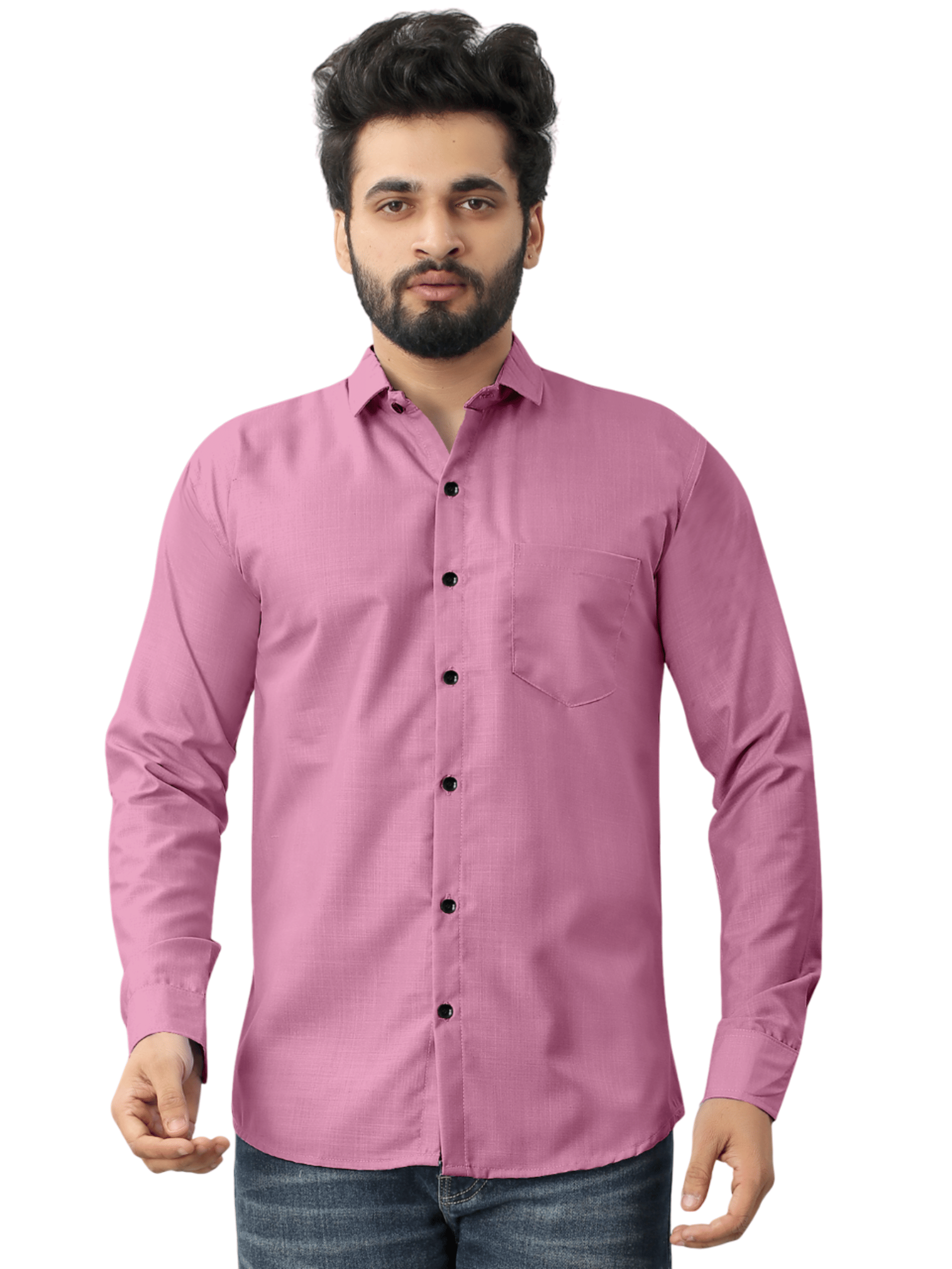     			AITAVIK OVERSEAS Poly Cotton Regular Fit Solids Full Sleeves Men's Casual Shirt - Pink ( Pack of 1 )