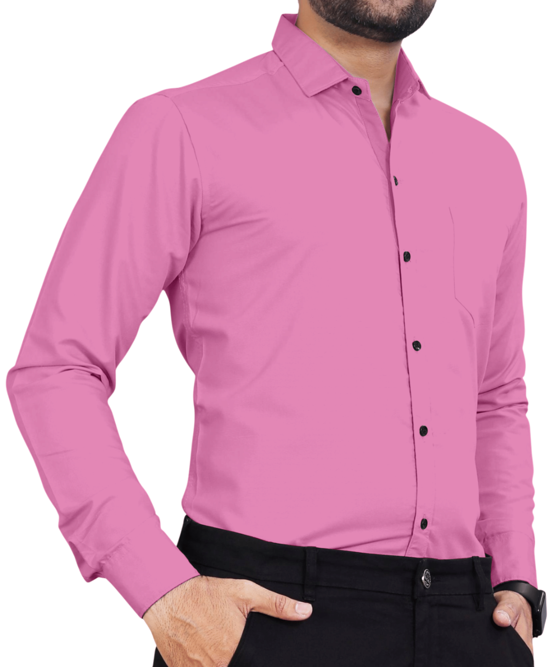     			AITAVIK Poly Cotton Regular Fit Solids Full Sleeves Men's Casual Shirt - Pink ( Pack of 1 )