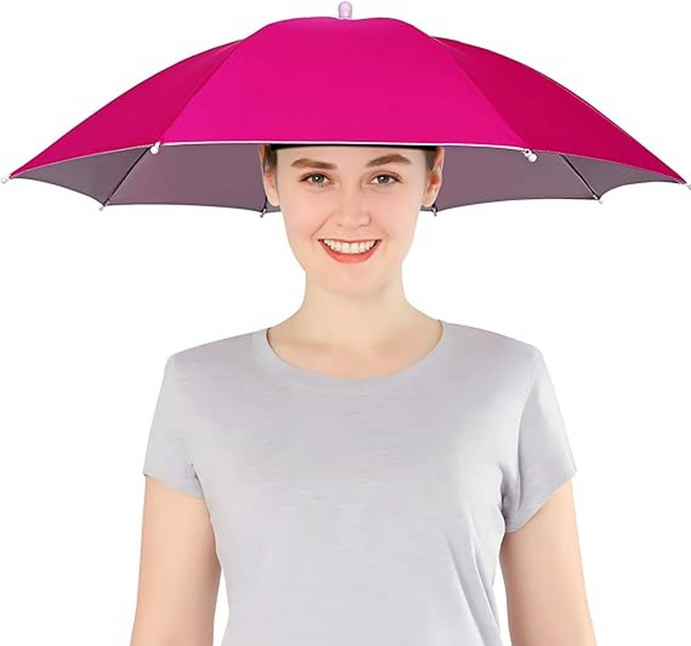     			Adorazone 1 Fold Manual Umbrella For Rain Sun Wind ( Pink , Solid Design )