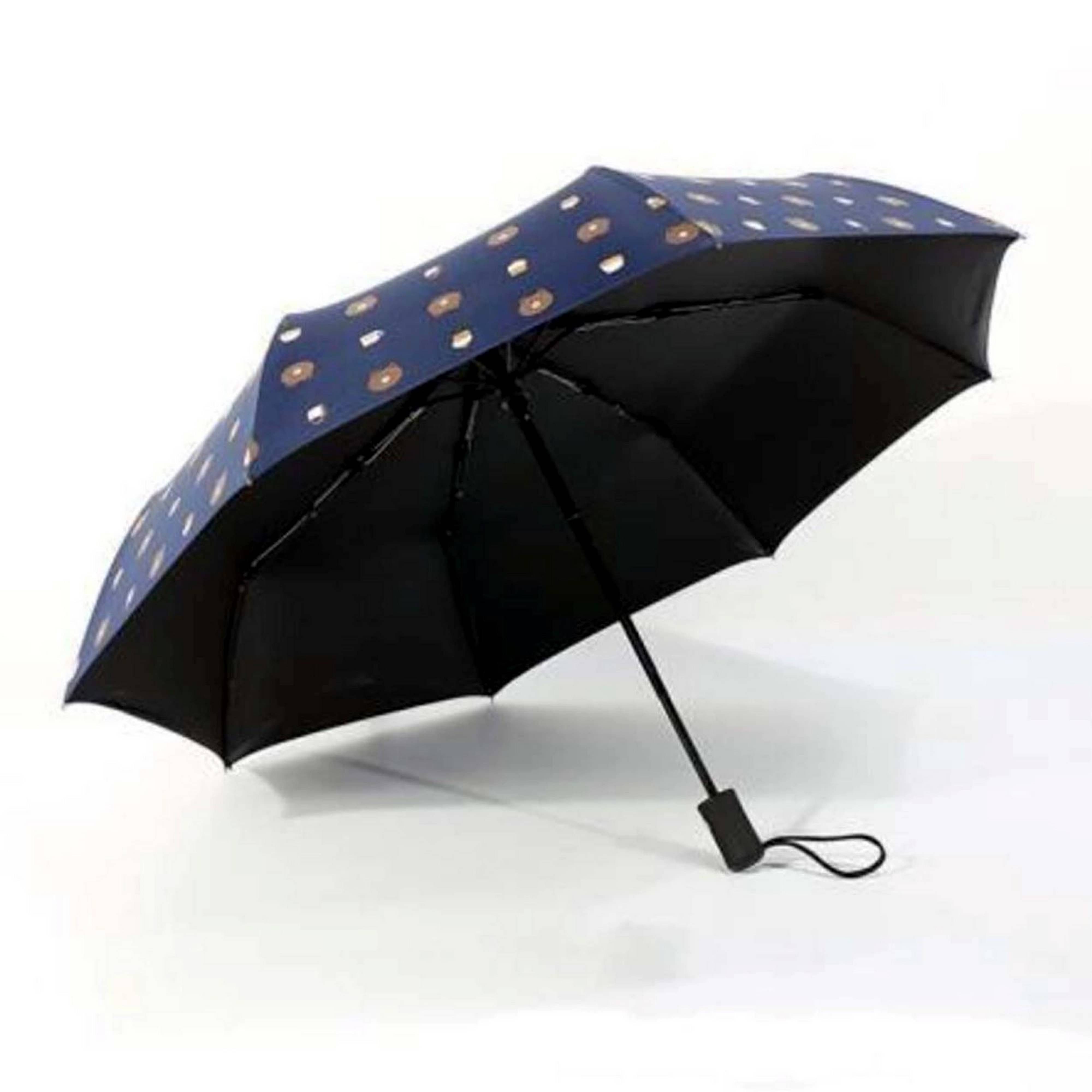 Adorazone 3 Fold Manual Umbrella For Rain Sun Wind ( Navy , Printed ) Adorazone 3 Fold Manual Umbrella For Rain Sun Wind ( Navy , Printed )