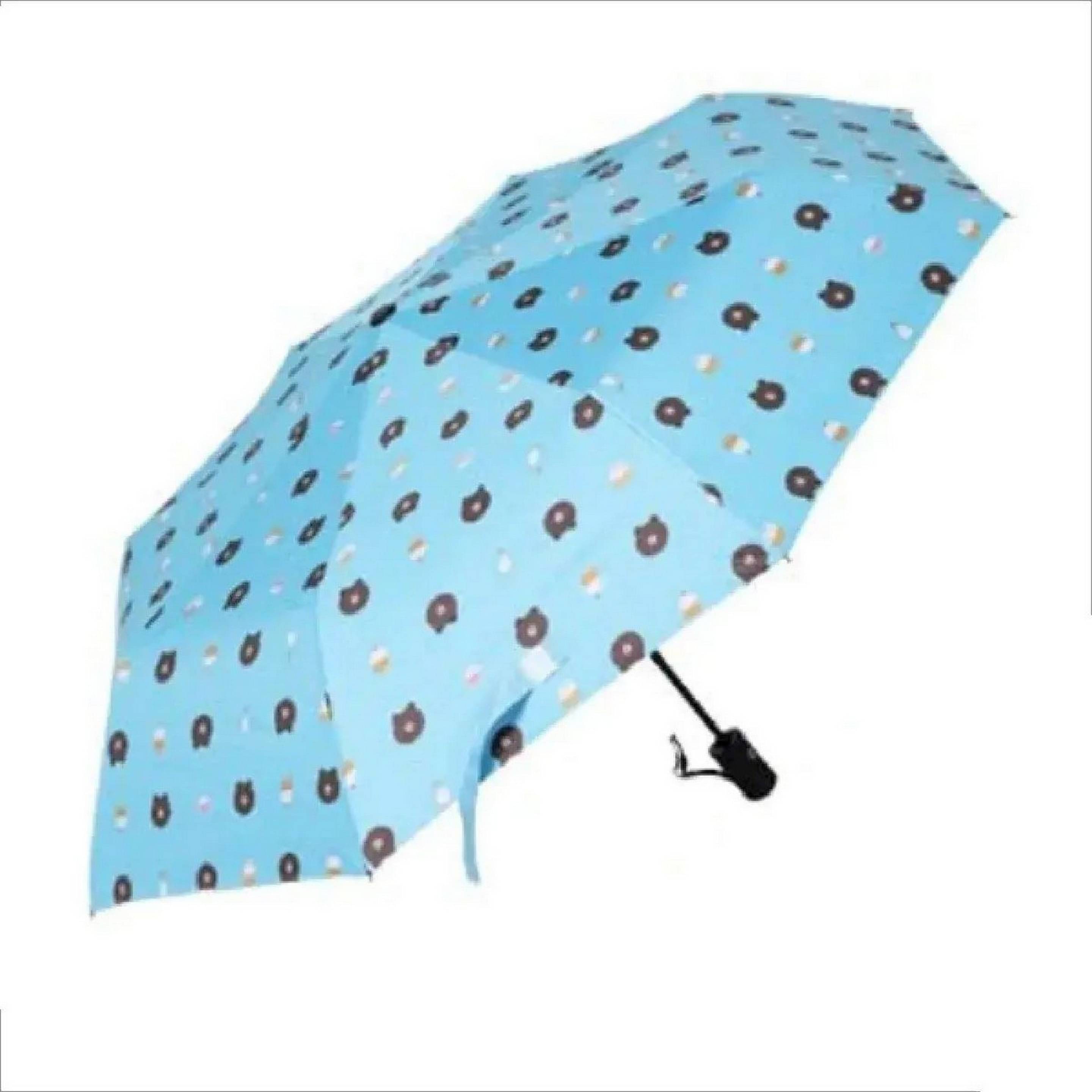 Adorazone 3 Fold Manual Umbrella For Rain Sun Wind ( Blue , Printed ) Adorazone 3 Fold Manual Umbrella For Rain Sun Wind ( Blue , Printed )